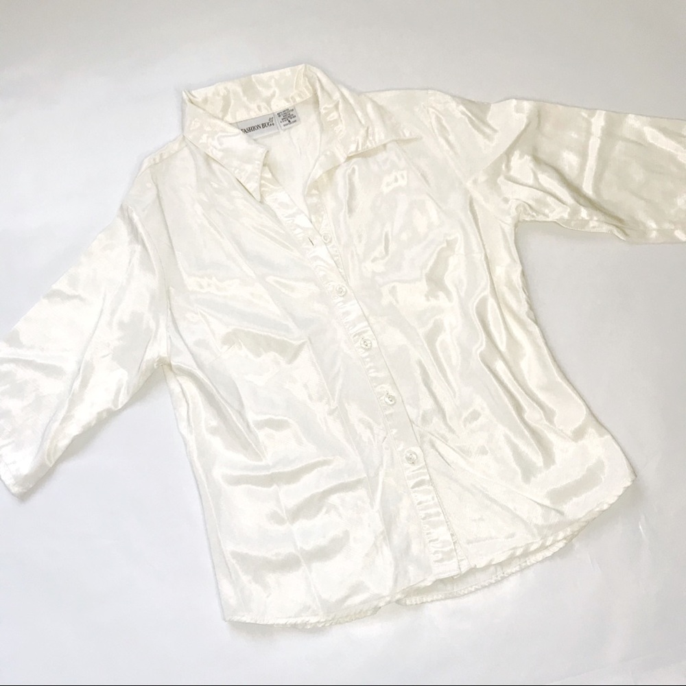 Vintage Cream Button Down Blouse - Picture 1 of 4